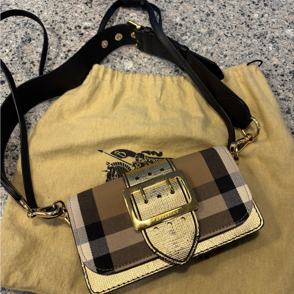 Burberry Belt Bag Crossbody Signature Check Gold Buckle w/ Dust Bag